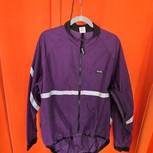 Purple Running Jacket with Reflective Stripes